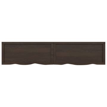 Dark Brown Solid Oak Bathroom Countertop - 180x40 cm