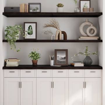 Wall Shelf Dark Brown Solid Oak - Rustic & Versatile Storage