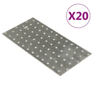 Perforated Plates 20 pcs Galvanised Steel 240x120 mm - HipoMarket