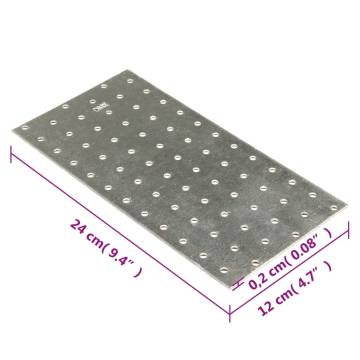 Perforated Plates 20 pcs Galvanised Steel 240x120 mm - HipoMarket