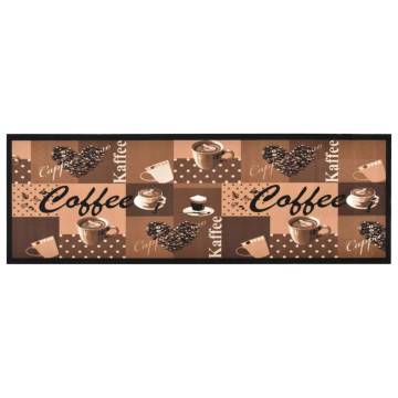 Washable Kitchen Carpet - Coffee Brown 45x150 cm - Hipo Market