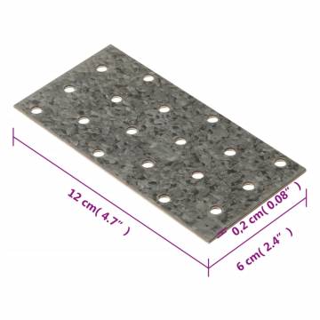 Perforated Plates 40 pcs Galvanised Steel - 120x60 mm