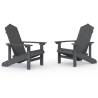 Garden Adirondack Chairs 2 pcs HDPE Anthracite - Hipomarket