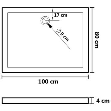 Shower Base Tray with Dots White 80x100 cm - Modern & Durable