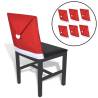 6 Santa Claus Hat Chair Back Covers - Festive Decoration