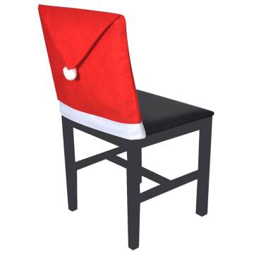 6 Santa Claus Hat Chair Back Covers - Festive Decoration