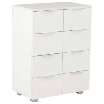 High Gloss White Sideboard - 8 Drawers & Engineered Wood | HipoMarket