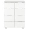 High Gloss White Sideboard - 8 Drawers & Engineered Wood | HipoMarket