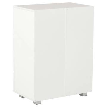 High Gloss White Sideboard - 8 Drawers & Engineered Wood | HipoMarket