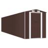 Spacious Dark Brown Garden Shed - Galvanised Steel Storage