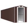 Spacious Dark Brown Garden Shed - Galvanised Steel Storage