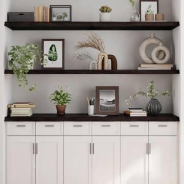 Wall Shelf Dark Brown - Solid Oak Wood | HipoMarket