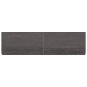 Wall Shelf Dark Brown - Solid Oak Wood | HipoMarket