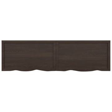 Wall Shelf Dark Brown - Solid Oak Wood | HipoMarket