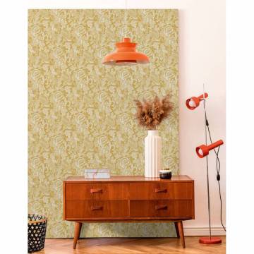 DUTCH WALLCOVERINGS Mae Wallpaper - Ochre & Beige Design