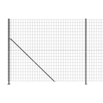 Wire Mesh Fence with Flange Anthracite 2.2x10m | HipoMarket