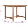 Solid Wood Teak Garden Dining Table - 110x110x75 cm