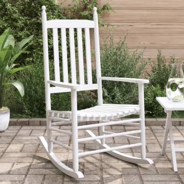 Comfortable White Rocking Chairs - 2 pcs Solid Wood Fir