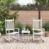 Comfortable White Rocking Chairs - 2 pcs Solid Wood Fir