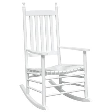 Comfortable White Rocking Chairs - 2 pcs Solid Wood Fir