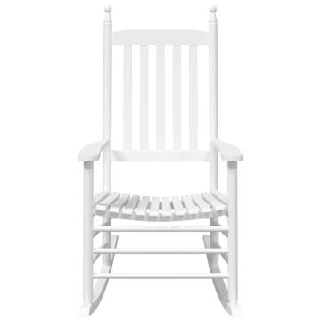 Comfortable White Rocking Chairs - 2 pcs Solid Wood Fir