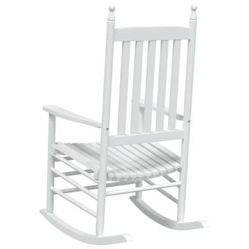 Comfortable White Rocking Chairs - 2 pcs Solid Wood Fir