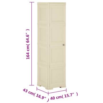 Plastic Cabinet 40x43x164 cm - Wood Design Angora White