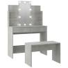 Stylish Dressing Table Set with LED - Concrete Grey