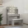 Stylish Dressing Table Set with LED - Concrete Grey