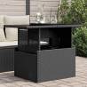 Garden Table with Glass Top Black 100x55x73 cm Poly Rattan Colour black Quantity in Package 1 Material glass 