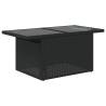 Garden Table with Glass Top - Black Poly Rattan