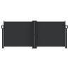 Retractable Side Awning Black 100x1000 cm - Privacy Screen