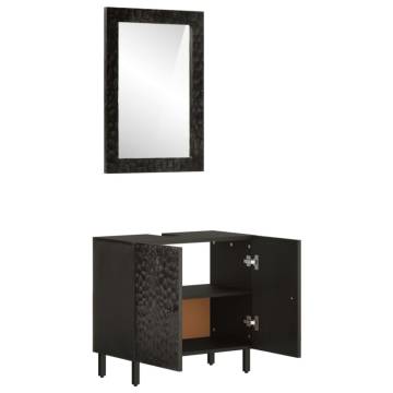 2 Piece Bathroom Cabinet Set Solid Wood Mango | HipoMarket