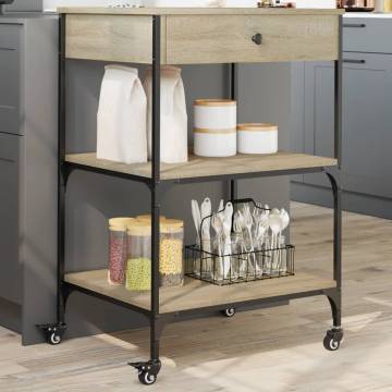 Kitchen Trolley Sonoma Oak - Stylish Storage Solution