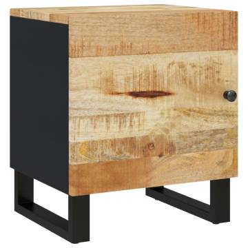 Solid Wood Mango Bedside Cabinet - Industrial Charm | Hipomarket