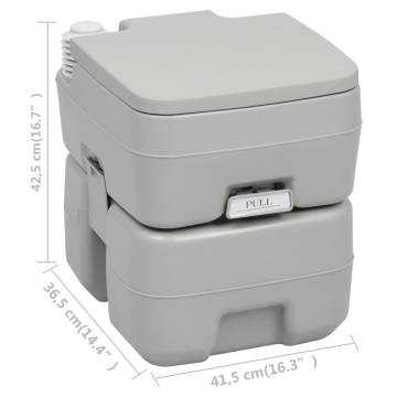 Portable Camping Toilet Grey 20+10 L - Ideal for Outdoor Use