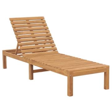 Sun Lounger Solid Teak Wood - Durable Patio Furniture