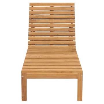 Sun Lounger Solid Teak Wood - Durable Patio Furniture