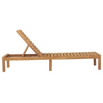 Sun Lounger Solid Teak Wood - Durable Patio Furniture