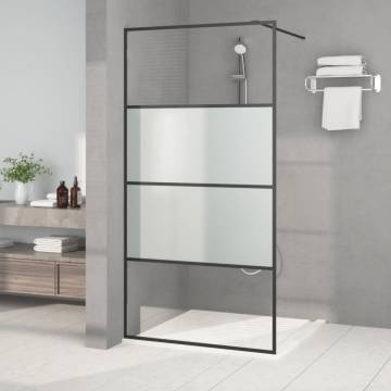 Walk-in Shower Wall Black 100x195 cm - Modern ESG Glass