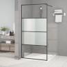 Walk-in Shower Wall Black 100x195 cm - Modern ESG Glass