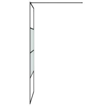 Walk-in Shower Wall Black 100x195 cm - Modern ESG Glass