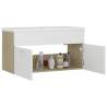 Sink Cabinet with Built-in Basin - White & Sonoma Oak