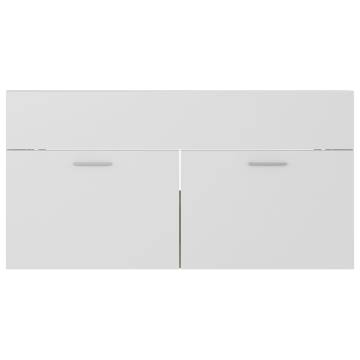 Sink Cabinet with Built-in Basin - White & Sonoma Oak