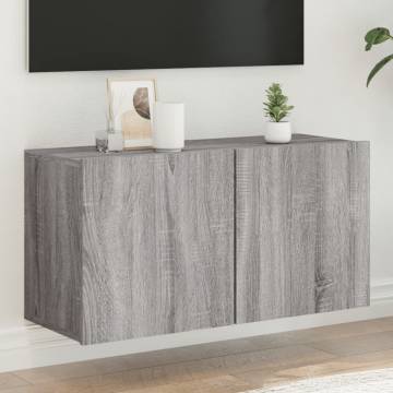 Stylish Grey Sonoma Wall-Mounted TV Cabinet | HipoMarket