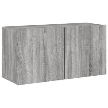 Stylish Grey Sonoma Wall-Mounted TV Cabinet | HipoMarket