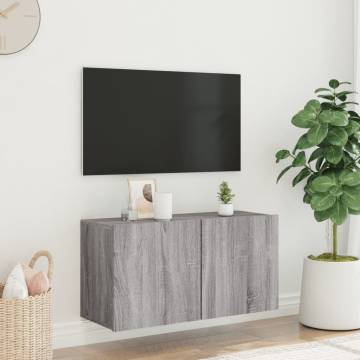 Stylish Grey Sonoma Wall-Mounted TV Cabinet | HipoMarket