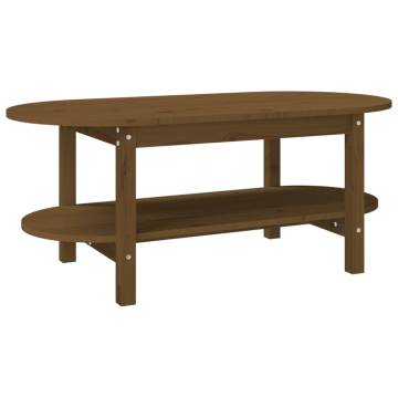 Honey Brown Solid Wood Coffee Table - Elegant & Practical