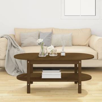 Honey Brown Solid Wood Coffee Table - Elegant & Practical