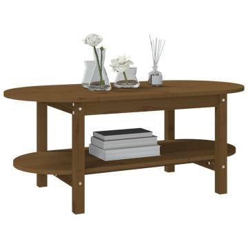 Honey Brown Solid Wood Coffee Table - Elegant & Practical